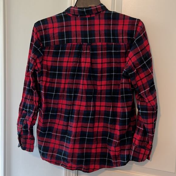 Saddlebred Red/Navy/Black Plaid Button Down Cotton Flannel - Picture 2 of 13